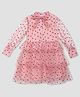 Cherry Crumble By Nitt Hyman Full Sleeves Polka Dot Print Dress - Pink