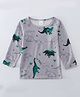 Kookie Kids Full Sleeves Tee Dino Print - Grey