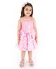 Pspeaches Sleeveless Sequins Butterfly Detailed Fit & Flare Dress - Pink