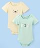 Bloom Up Cotton Half Sleeves Onesie Pack of 2 - Green & Yellow