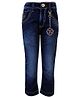 Ruff Denim Jeans With Key Chain - Navy Blue