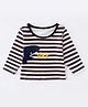 Kookie Kids Full Sleeves Tee Stripes & Shark Print - Navy Blue