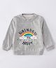 Kookie Kids Full Sleeves Sweatshirt Rainbow Print - Grey