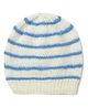 MayRa Knits Striped Hand Knit Cap - White-  Diameter 51cm