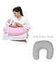 Lulamom Nursing Pillow with Cotton Cover Abstract Print - Pink