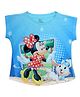 Disney By Crossroads Short Sleeves Minnie Character Print  Top - Blue