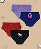 D'chica Love & Unicorn Print Pack Of 4 Assorted Colors Panties - Multi Color