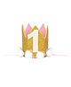 Funcart 1st Birthday Medium Size Glitter Crown Cap - Golden