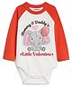 KNITROOT Little Valentine Print Full Sleeves Onesie - White