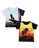 Disney By Crossroads Pack Of 2 Half Sleeves The Lion King Printed Tee - White & Black