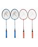 Hipkoo Crash Rackets Badminton Rackets Pack of 4 - Red Blue
