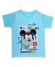 Disney By Crossroads  Half Sleeves Mickey Mouse Character Print T-Shirt - Sky Blue