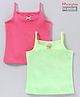 Honeyhap Premium Cotton Sleeveless Slips with Silvadur Antimicrobial Finish Pack of 2 - Pink Green