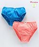 Honeyhap Premium Cotton Elastane Panties with Silvadur Antimicrobial Finish Striped Pack of 2 - Blue Pink