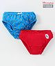 Honeyhap Premium Cotton Elastane Panties with Silvadur Antimicrobial Finish Floral Print Pack of 2 - Red Blue