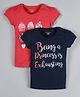Plum Tree Short Sleeves Pack Of 2 Cupcake Print T-Shirt  - Navy & Red