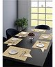 Saralhome Printed Cotton Placemat with Napkins 6pc Gold. 34cm x 45cm