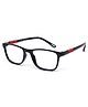 Optify Blue Light Blocking Zero Power Glasses Rectangle Shape - Black Red
