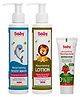 BabyOrgano Baby Bath Care & Oral Care Combo Pack of 3 - 200 ml Each & 50 gm
