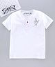 Earth Conscious Half Sleeves Finger Snap Print Tee - White