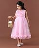 Mark & Mia Party Wear Sleeveless Mid Calf Length Frock Bead Detailing - Pink