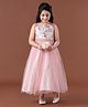 Mark & Mia Party Wear Sleeveless Mid Calf Length Frock Bead Detailing - Pink