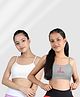 D'chica Pack Of 2 Non Padded Non Wired Teenager Bras Flamingo Print - Grey White