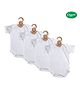 COCOON ORGANICS Pack Of 4 100% Organic Cotton Half Sleeve Solid Onesie  - White