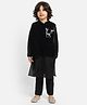 Piccolo Full Sleeves Kurta With Pajama & Embellished Jacket - Black