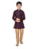 P-MARK Flower Self Design Full Sleeves Kurta With Pajama - Blue
