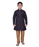 P-MARK Full Sleeves All Over Printed Kurta With Pajama - Blue