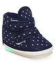 Chiu Stars Printed Double Velcro Closure LED Musical Shoes - Navy Blue