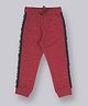 Plum Tree Full Length Side Tape Joggers - Burgundy