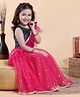 Babyhug Sleeveless Sequin Choli with Lehenga and Dupatta  - Blue Pink