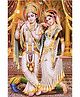 WENS Radha Krishna Theme Self Adhesive Wall Poster - Multicolor