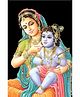 WENS Lord Krishna Theme Self Adhesive Wall Poster - Multicolor