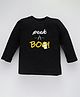 KAVEE Full Sleeves 100% Cotton Bio Wash Text Print Tee - Black