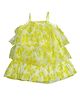 Young Birds Sleeveless Floral Print Layered Dress - Yellow