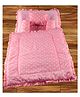 Mittenbooty Baby Quilt Bolster Bed Set with Frills Star Print - Pink