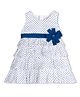 Young Birds Sleeveless Dots Print Ruffled Dress - Blue