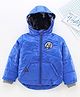 Play by Little Kangaroos Full Sleeves Hooded Padded Jacket Alphabet G Patch - Royal Blue