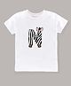 KAVEE Half Sleeves Letter N Printed Bio Wash Cotton Tee - White