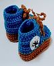 Knits & Knots crocht Sneaker Design Booties - Blue