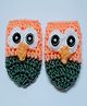 Knits & Knots crochet Owl Theme Mittens - Peach