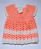 Knits & Knots Short Sleeves Flower Design Sweater Dress - Pink