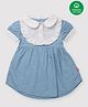 Nino Bambino 100% Organic Cotton Cap Sleeves Printed Apron Dress - Blue