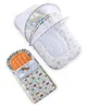 Babyhug Premium Mosquito Net Gadda Set and Premium Baby Nest Bag - Transport Theme