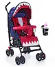 Babyhug Lil Monsta Stroller With Adjustable Leg Rest - Red & Blue
