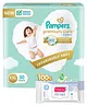 Pampers Premium Care Pants, Double Extra Large size baby diapers (XXL), 30 Count, Softest ever Pampers pants & Babyhug Daily Moisturising Milk Wipes - 72 Pieces
