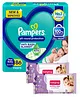 Pampers All round Protection Pants, New Born, Extra Small size (NB,XS) 86 Count, Anti Rash Diapers, Lotion with Aloe Vera & Babyhug Soothing Lavender & Chamomile Wipes - 72 Pieces - (Pack of 2)